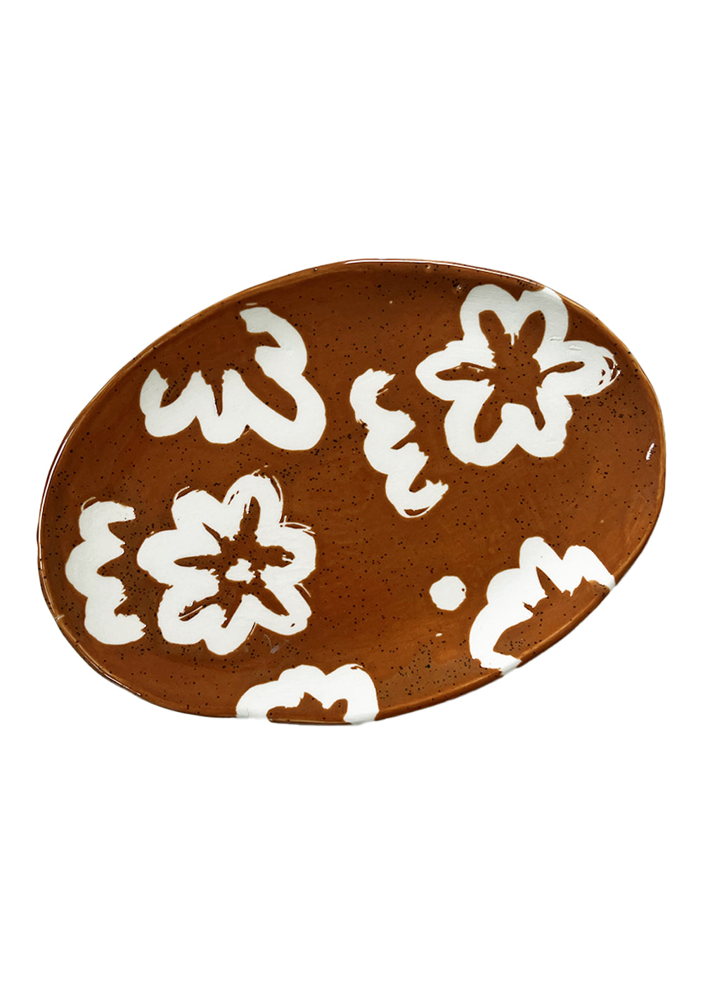 Brown Flowers Plate